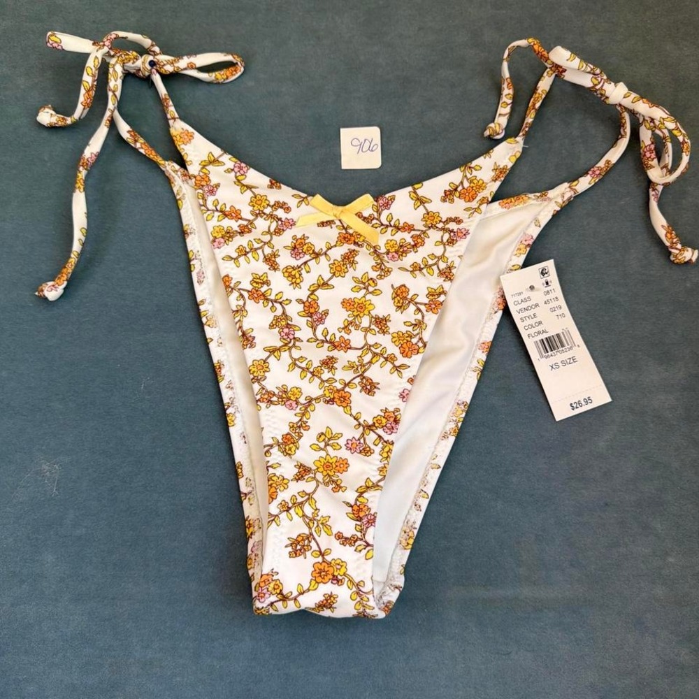 PacSun White and Yellow floral bikini bottom